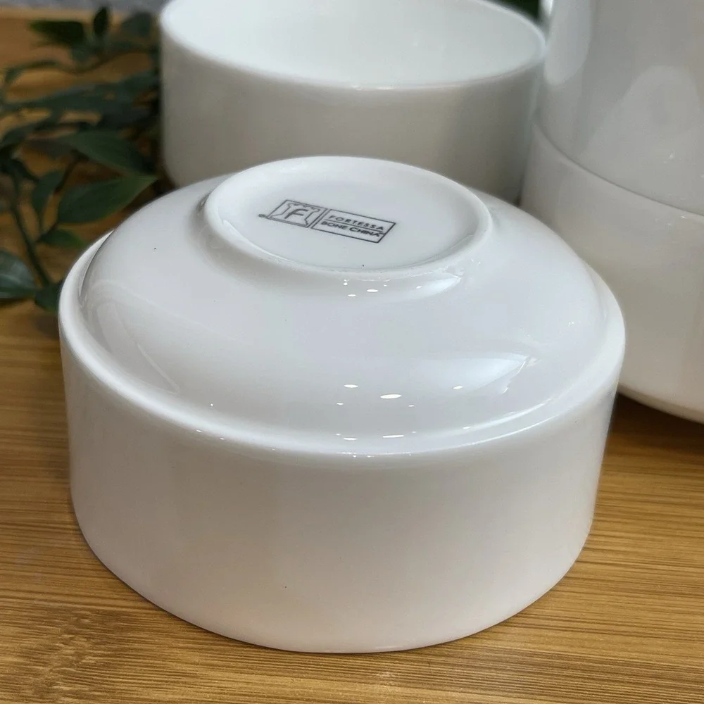 New Set of 6 Fortessa Bone China White Bowls Premium Tableware In Original Box